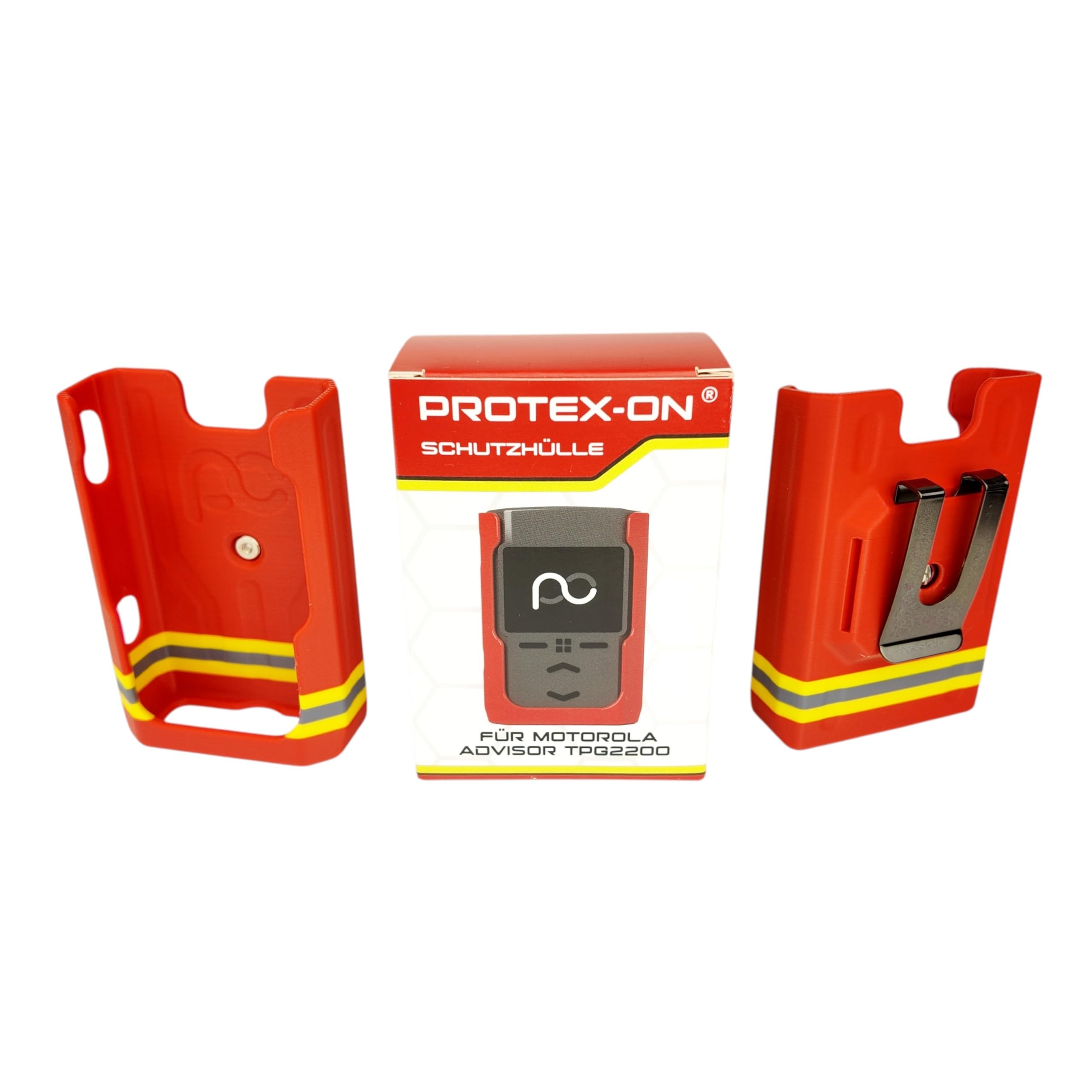 PROTEX-ON Holster für Motorola Advisor TPG2200 mit Metallclip (Version 2) (Schwarz)