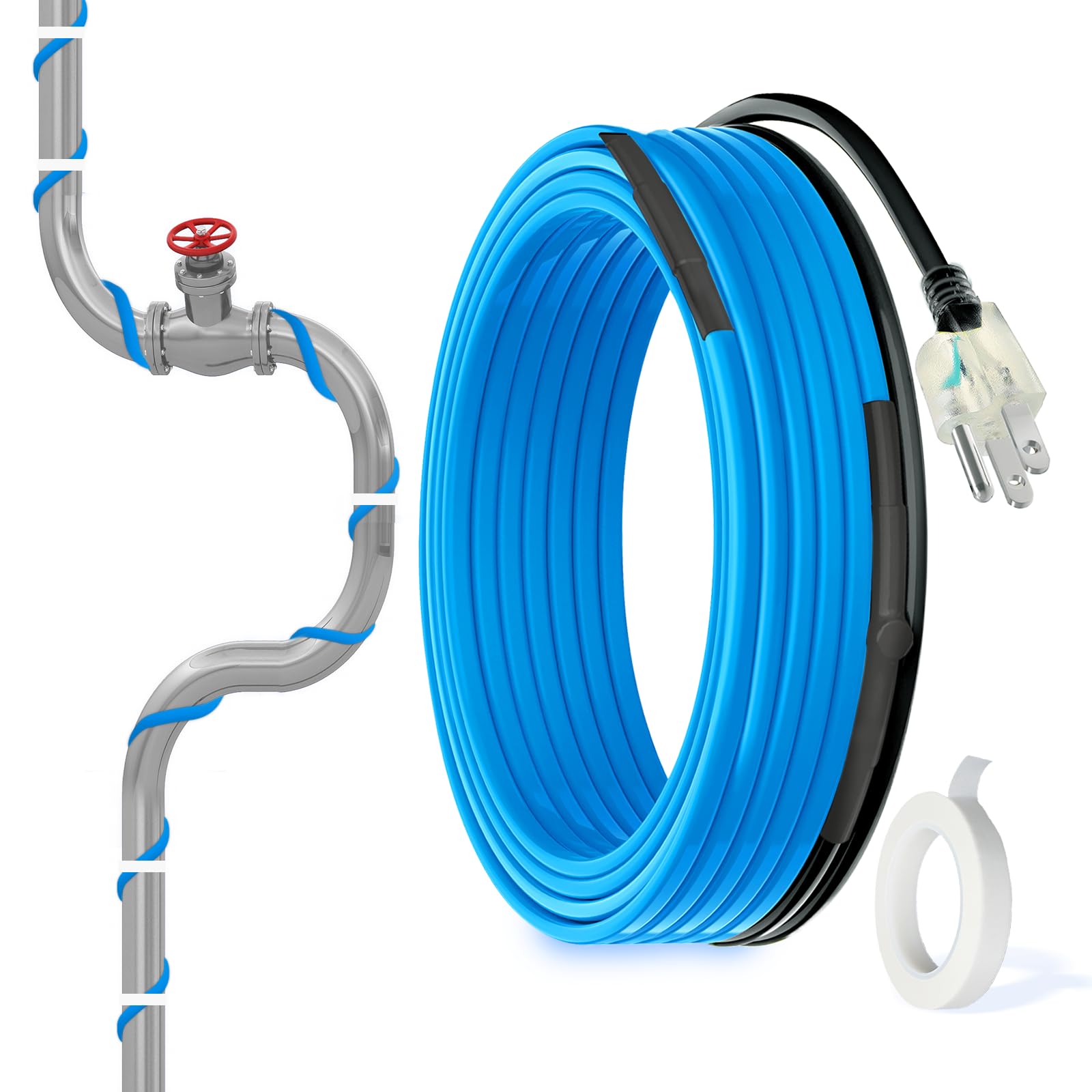 Snapklik.co : 60FT 120V Heat Tape,Pipe Heat Cable For Pipe Freeze Protection,Self-Regulating - View #7