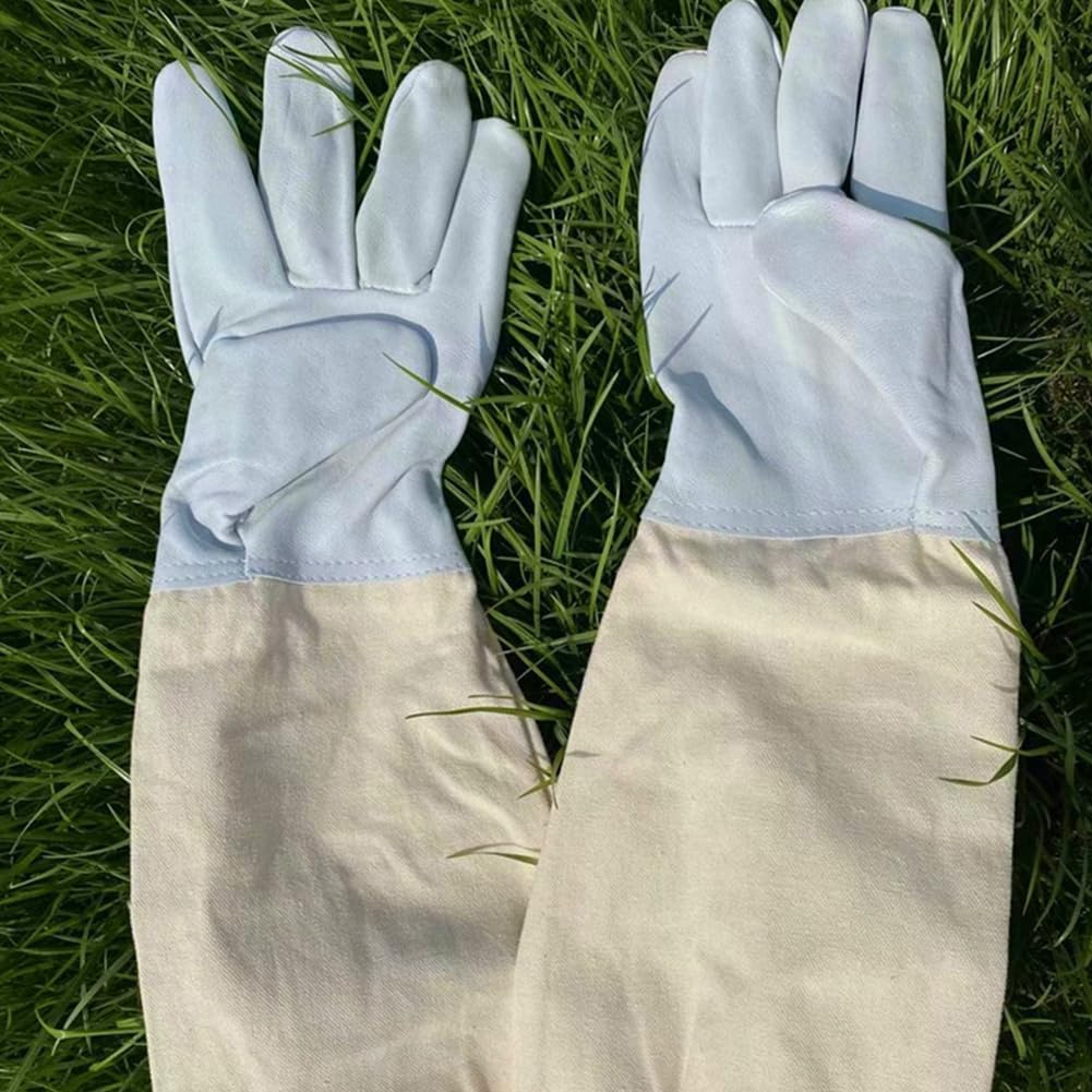 Guanti Apicoltore In Pelle Di Capra - Con Maniche Lunghe Per Protezione Da Punture D'Ape