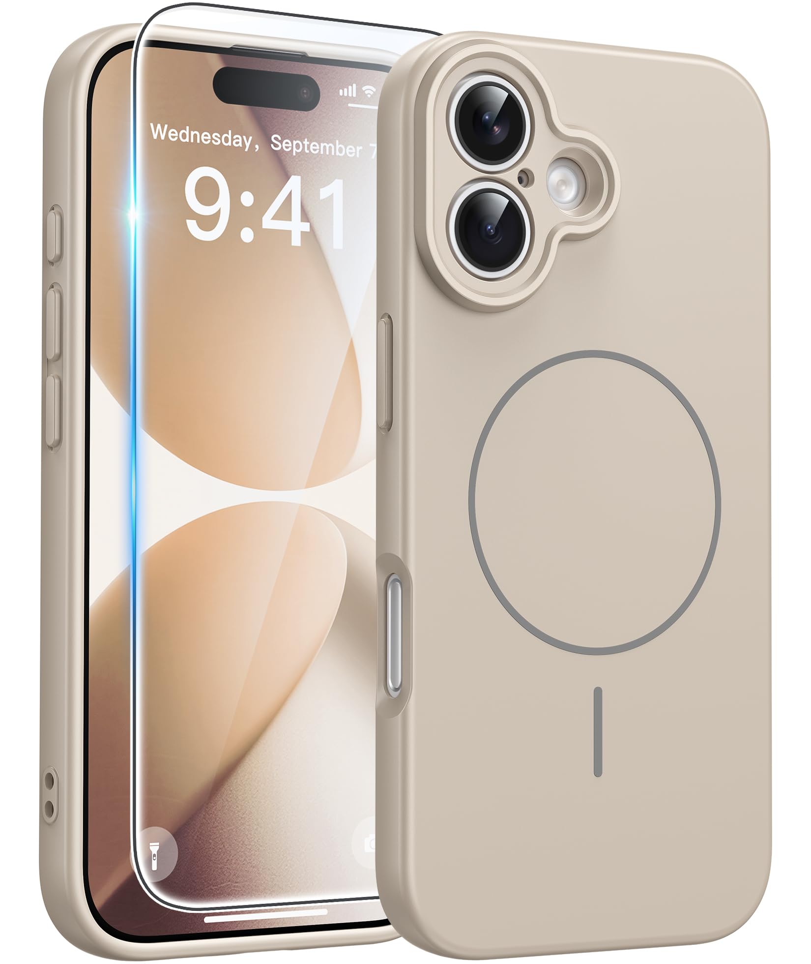 FNTCASE for iPhone 17 Case, Compatible with Magsafe, Glass Screen Protector