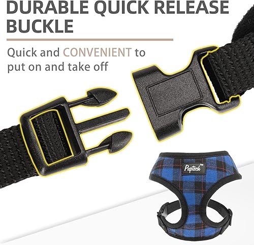 Miniatura 4 de PUPTECK Arnés de malla suave para perro, mascota, cachorro, gato, cómodo chaleco acolchado sin tirones