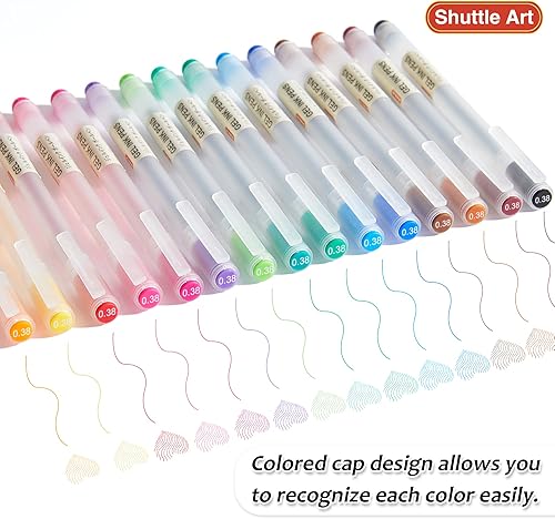 Miniatura 2 de Shuttle Art Bolígrafos de tinta de gel, 15 colores estilo japonés, bolígrafos extrafinos de 0.015 in para el hogar, la escuela y la oficina