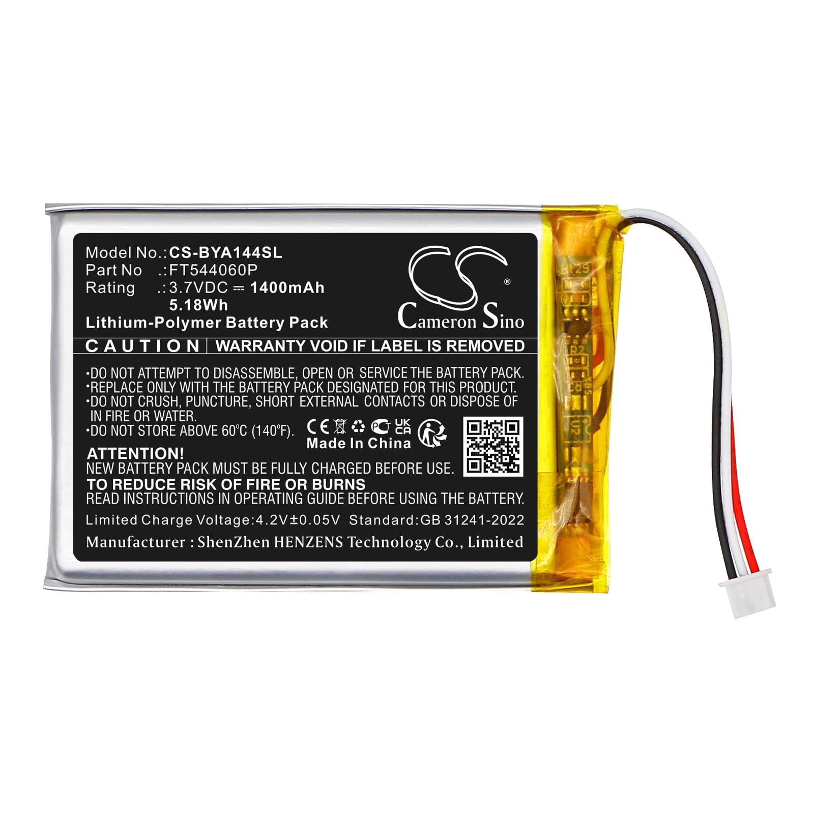 Batterie de rechange pour Babymoov A014416, A014417, A014420, babyphone Yoo-Feel, Babyphone Yoo-moov, Babyphone Yoo-travel PN:Babymoov FT544060P 1400 mAh / 5,18 Wh