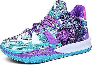 BTNCL Tênis de basquete masculino de cano alto, leve e respirável, tênis esportivo antiderrapante, adequado para corrida e caminhada (Color : Purple, Size : 10 Women/8 Men)