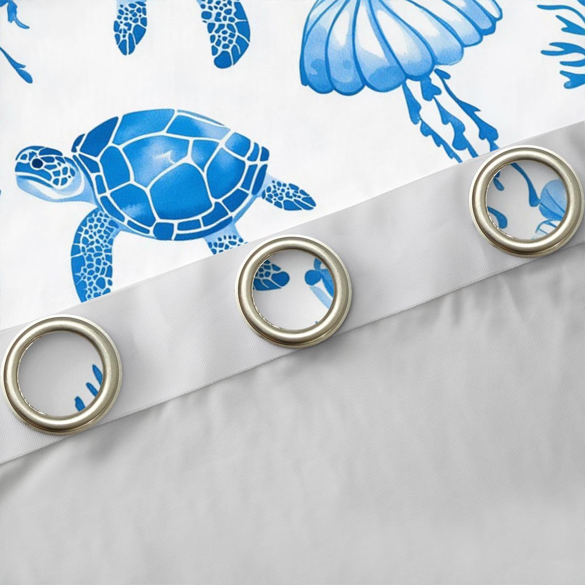 Homemissing Tende oscuranti per camera da letto e soggiorno, motivo: tartarughe marine, marine, spiaggia, stelle marine, tende oscuranti per finestre, 2 pannelli, 116 x 182 cm, decorazione per la