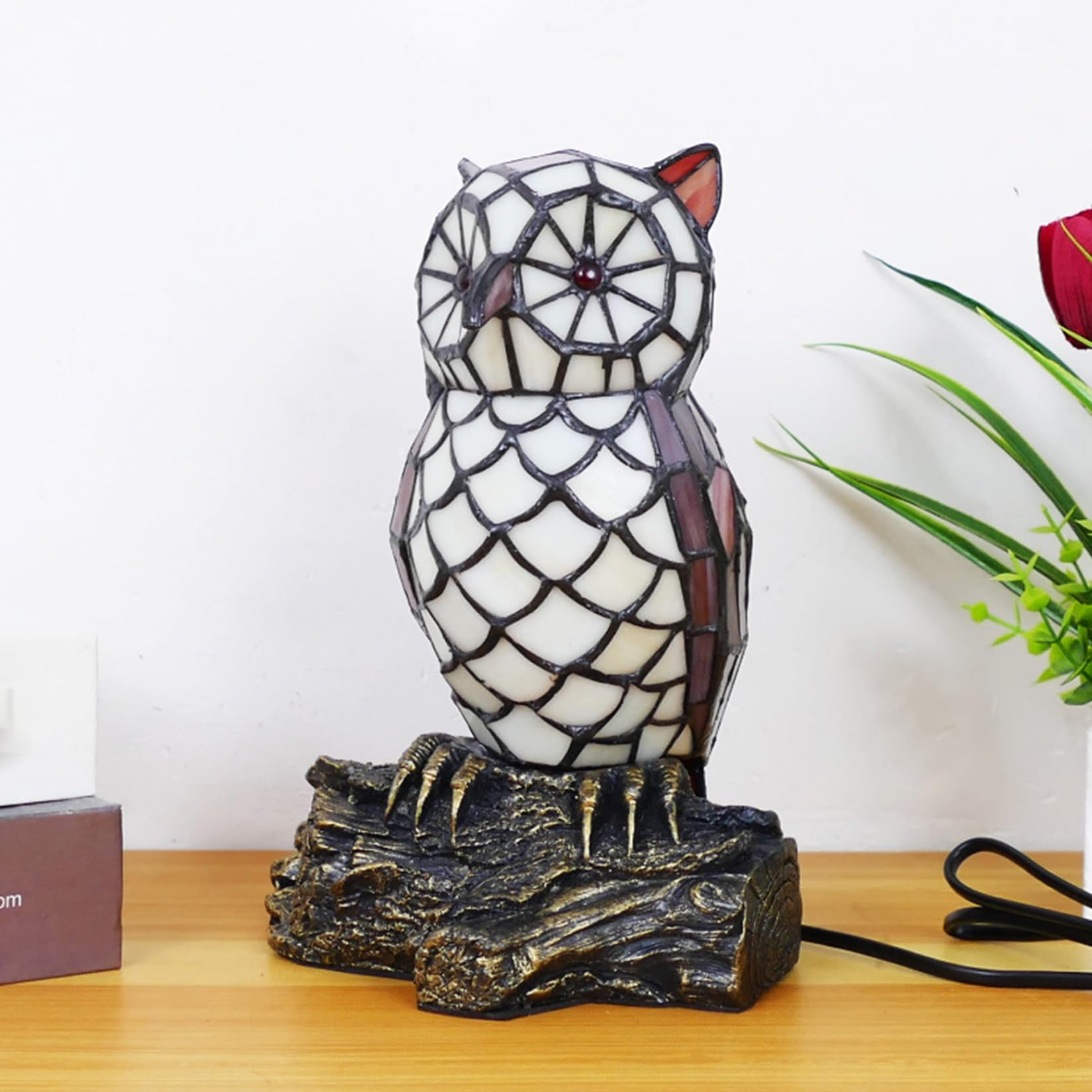Lampe Chauve-Souris Mignonne en Verre Tiffany, Lampe de Table en Forme d'animal, Veilleuse, Lampe d'Accent de 10 Pouces pour Maison, Chambre d'enfant, Bureau, Décoration, Cadeau