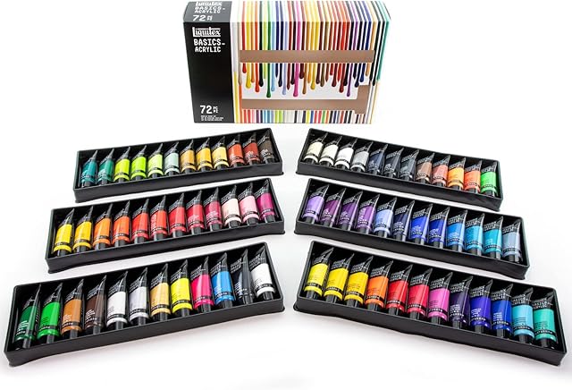 LIQUITEX Estojo Tinta Acrílica Basics 22ml 72 Cores, Variadas, 3699347