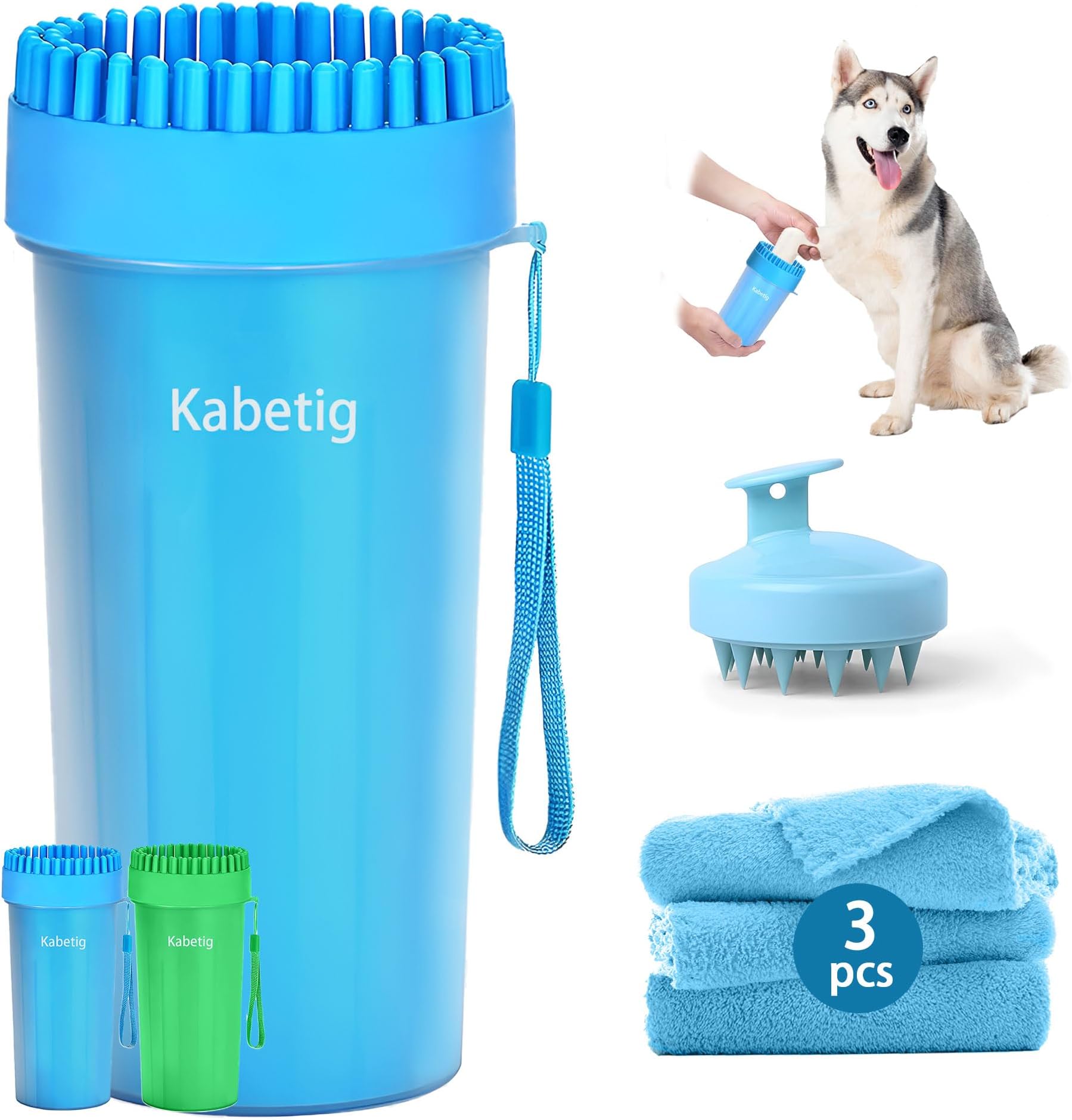 Dog Paw Cleaner for Large Dogs (with 3 Towels & Dog Bath