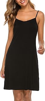Women Full Slips Sexy Soft Slip Dress for Under Dress Spaghetti Strap Cami Slip Chemises V Neck Negligee S-3XL