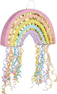 BLUE PANDA Pull String Rainbow Pinata - Small 16.5 x 10 x 3 In Pastel - ...