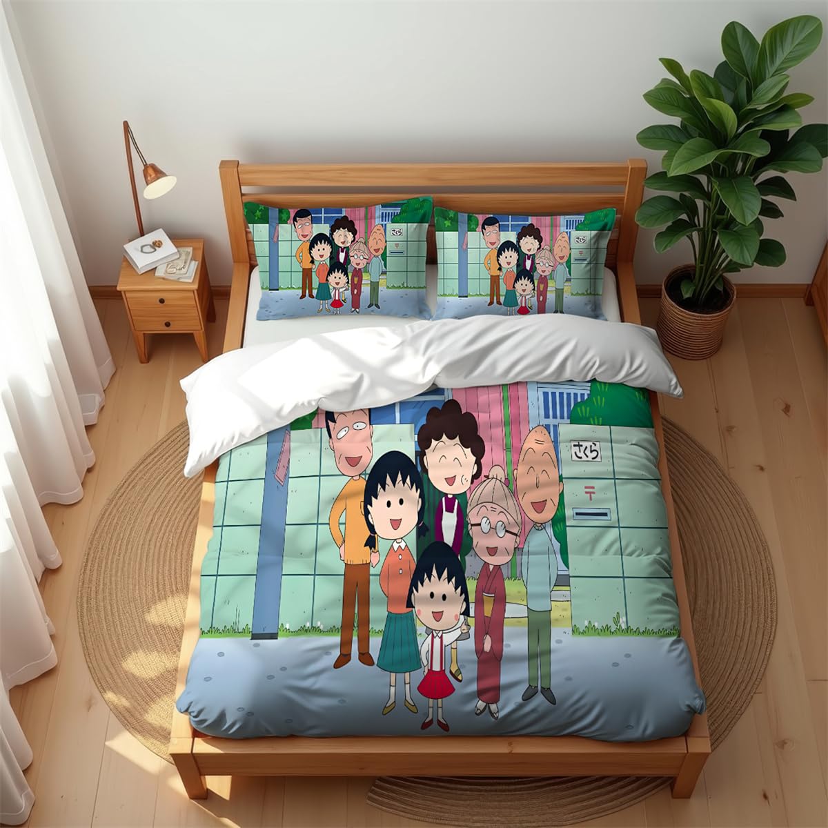 Parure de lit Chibi Maruko-Chan en coton frais pour des nuits d'été douces