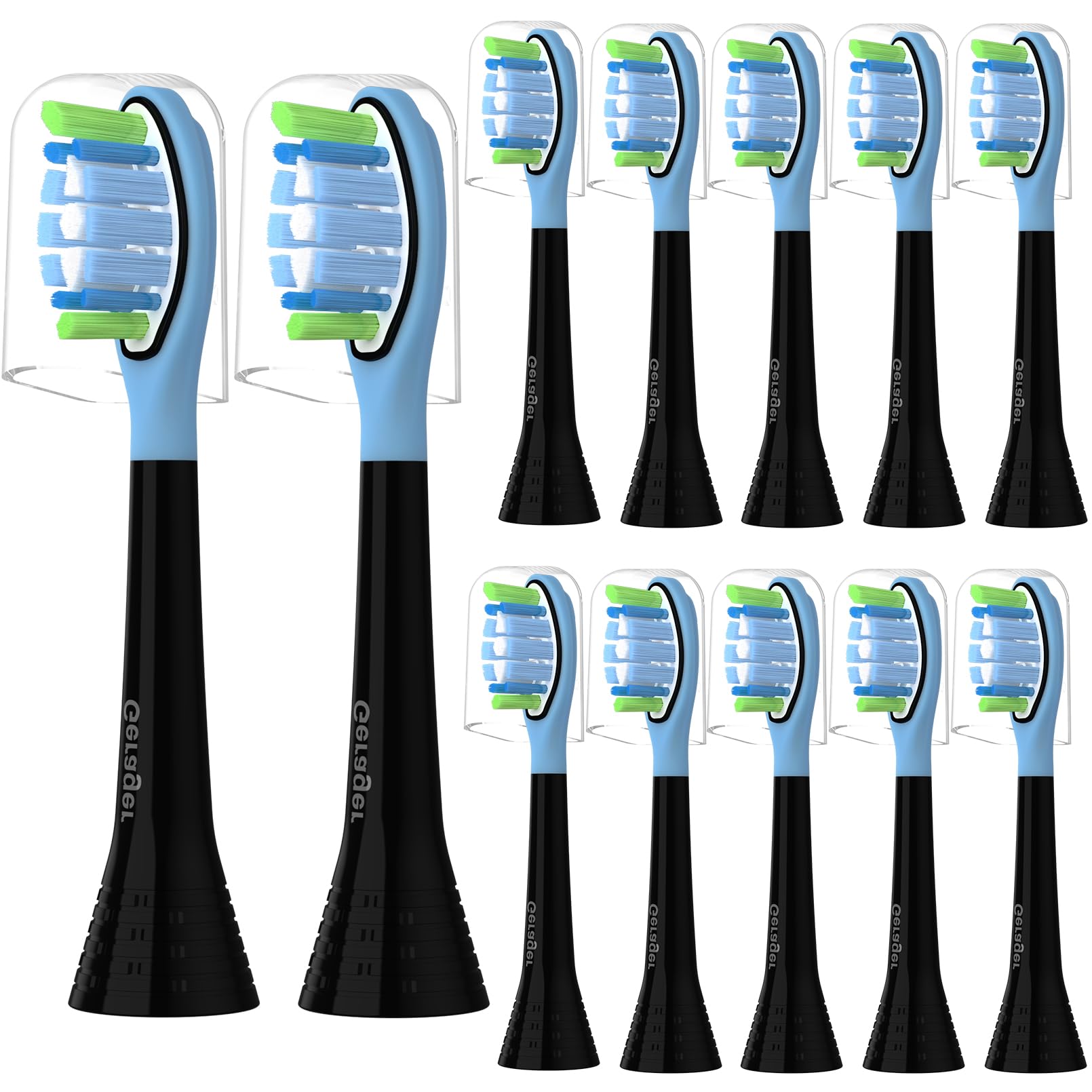 GERAGER Toothbrush Heads Compatible with Philips Sonicare C3 C2 G3 A3 W2 Replacement Heads, 12 Pack Brush Heads Compatible with Philips Sonicare