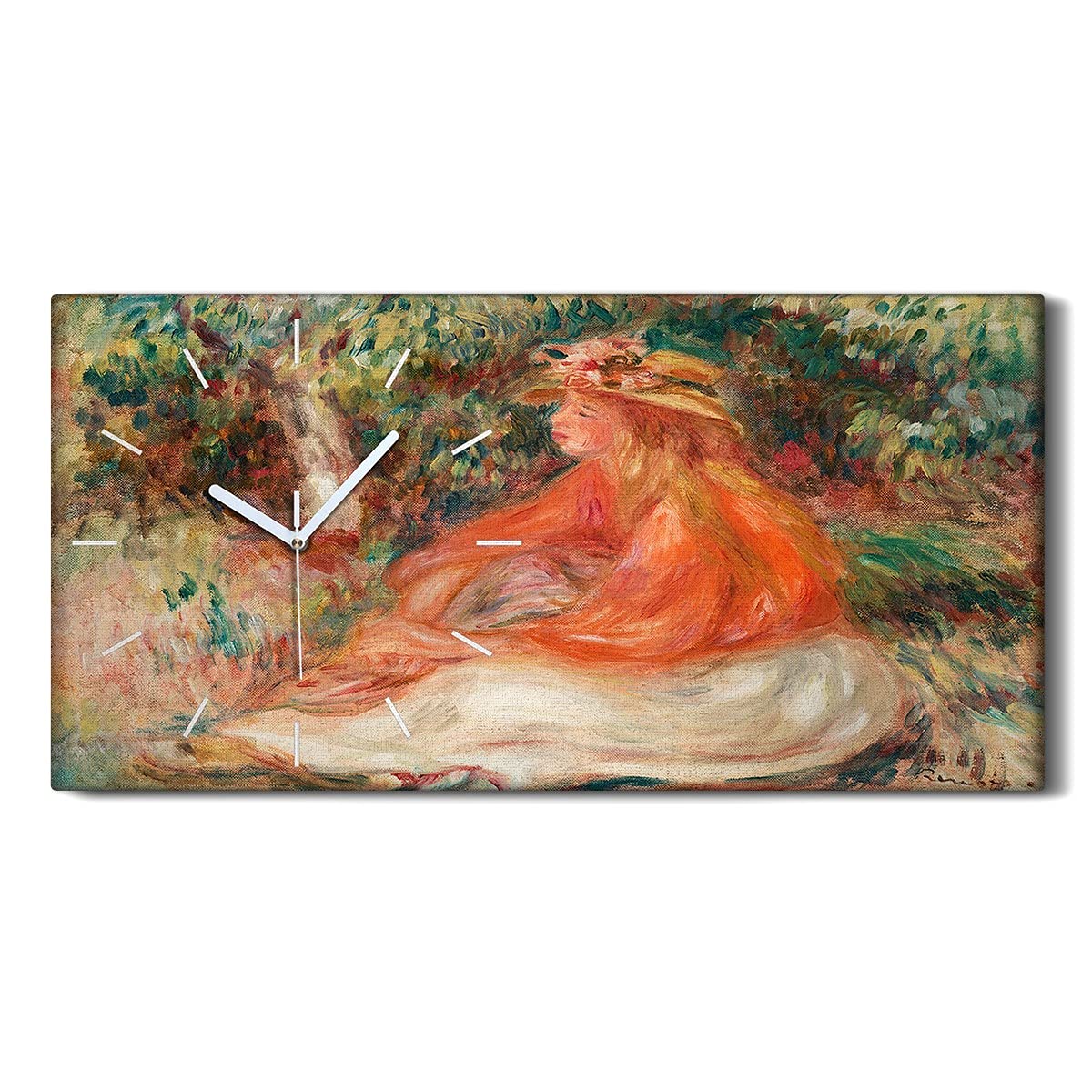 Horloge sur toile 60x30cm - Femmes forestières décorative moderne