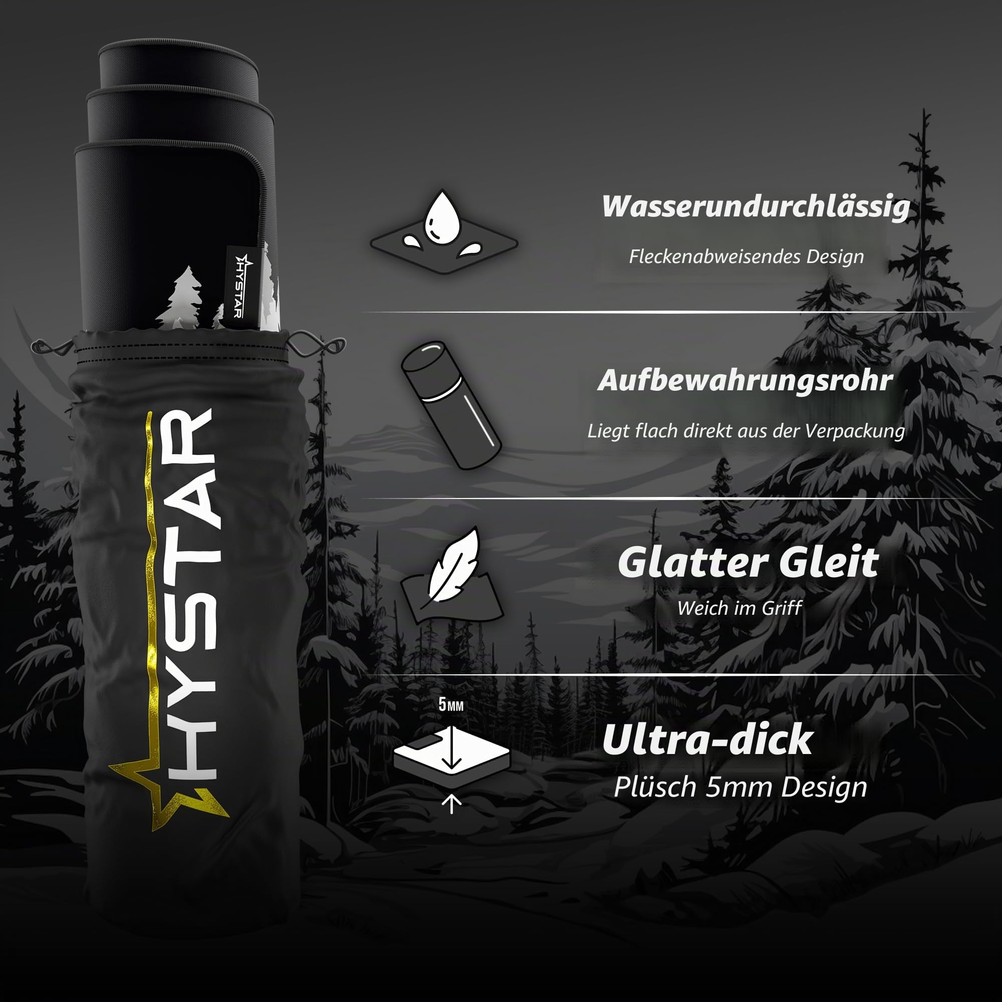 Hystar Erweitertes Gaming-Mauspad | XXL 91,4 x 40,6 cm | 5 mm Dicke, wasserdichte Oberfläche, glattes Polyestergewebe und Unterseite aus Naturkautschuk | Arctic
