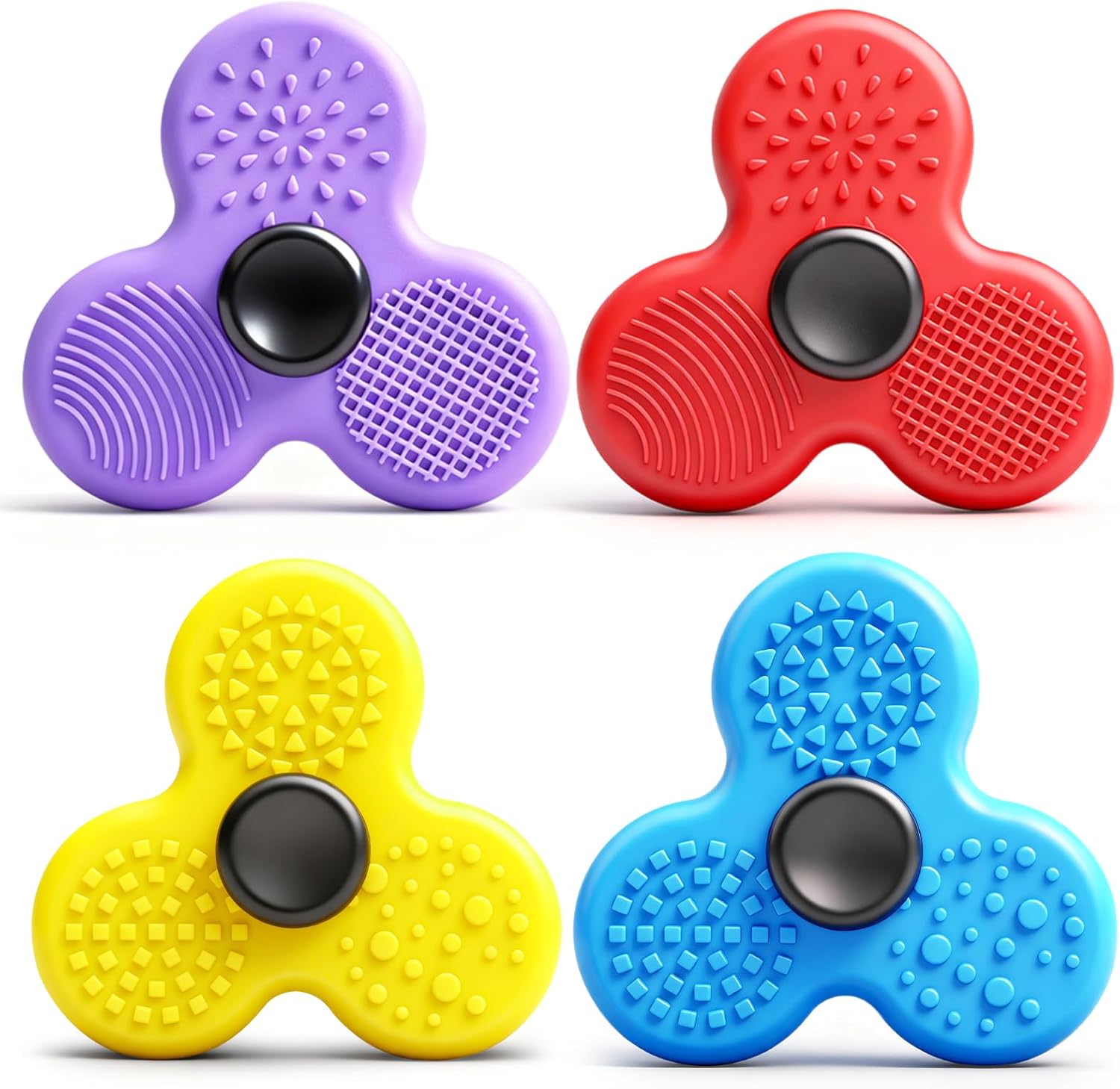 Sensory Toys for Kids with Autism ADHD Travel Toys for Toddlers Fidget Toys for Kids Fidget Spinners Stress Toy for Anxiety Relief Calming Corner Birthday Gift for Teens Boys Girls School Prize 4Pcs