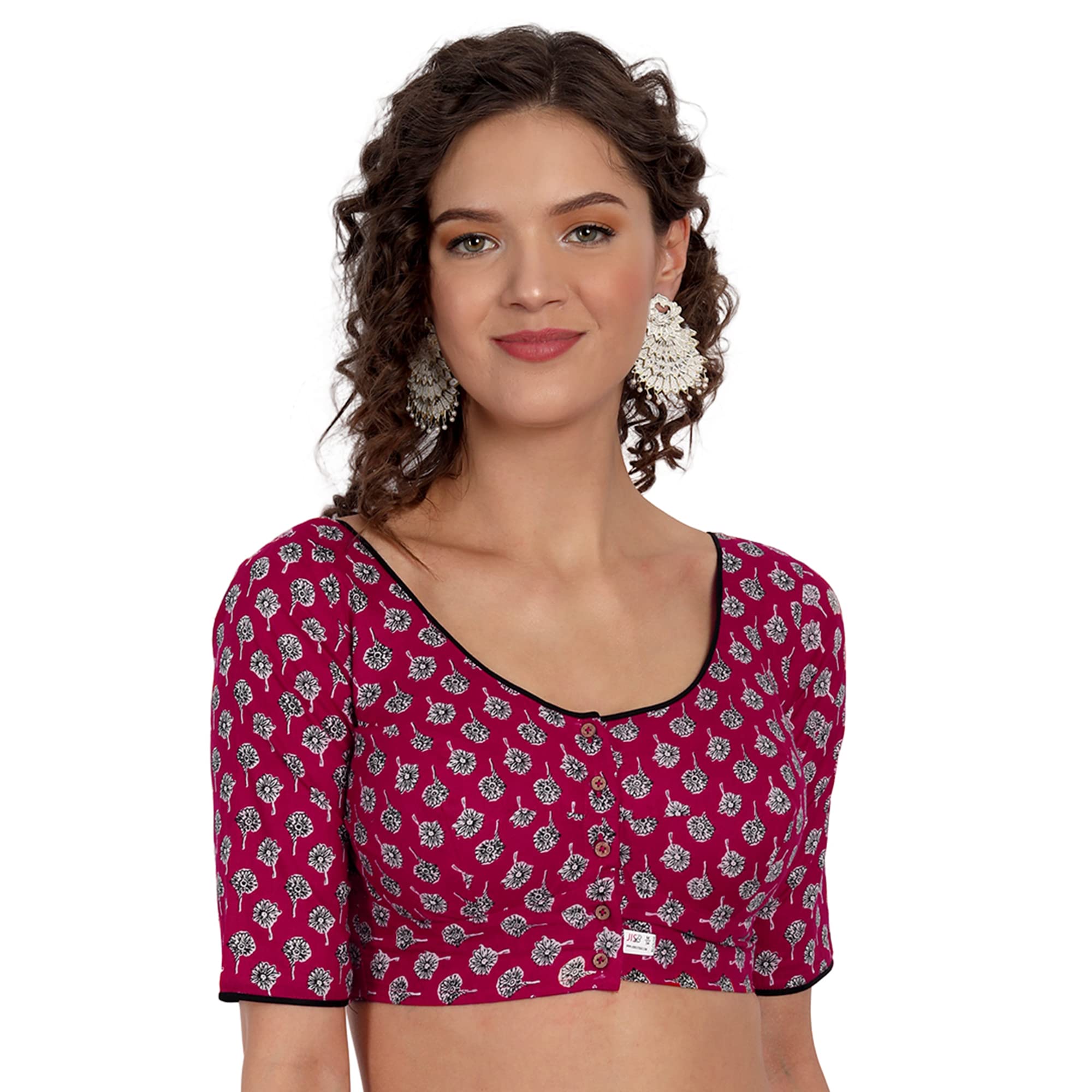 jisb Women Cotton Half Sleeve Blouse-picture-31