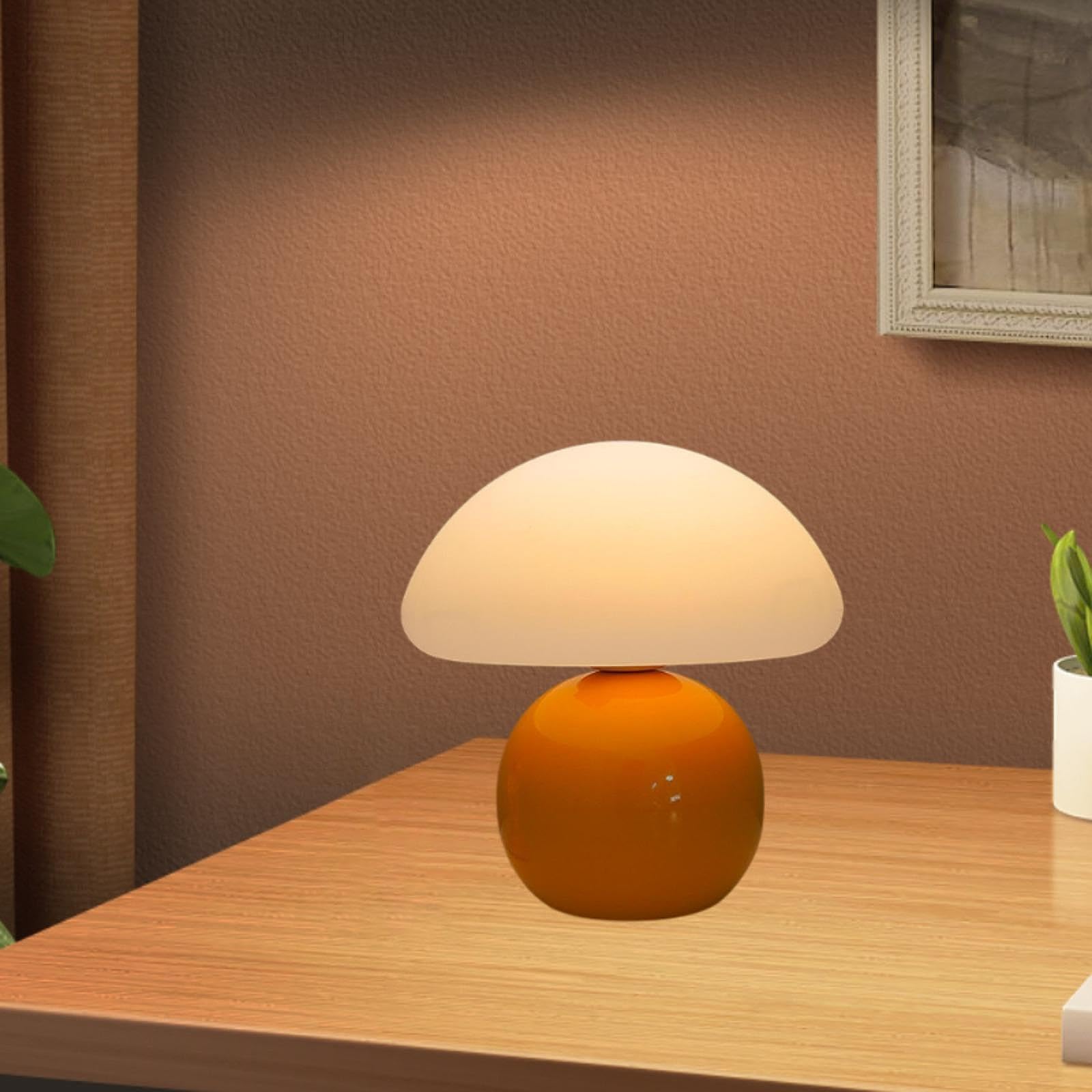 perfk Tischlampe Pilz kreatives warmes Licht modern, Orange