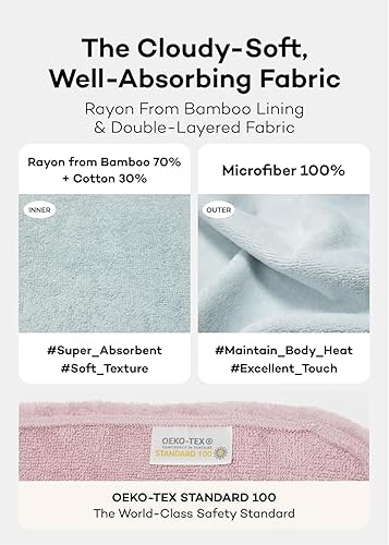 Miniatura 3 de Konny Toalla con capucha para bebé rayón de algodón de bambú, poncho con capucha, Oeko-TEX, ultra suave y de secado rápido, niñas, bebés, niños