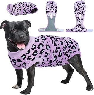 Kuoser Dog Recovery Suit, Soft Dog Surgery Recovery Suit for Female Male Dogs, Anti Licking Dog Onesie After Sapy Neuter, Pet Body Suits Doggie Surgical Shirt E-Collar & Cone Alternative, Purple M