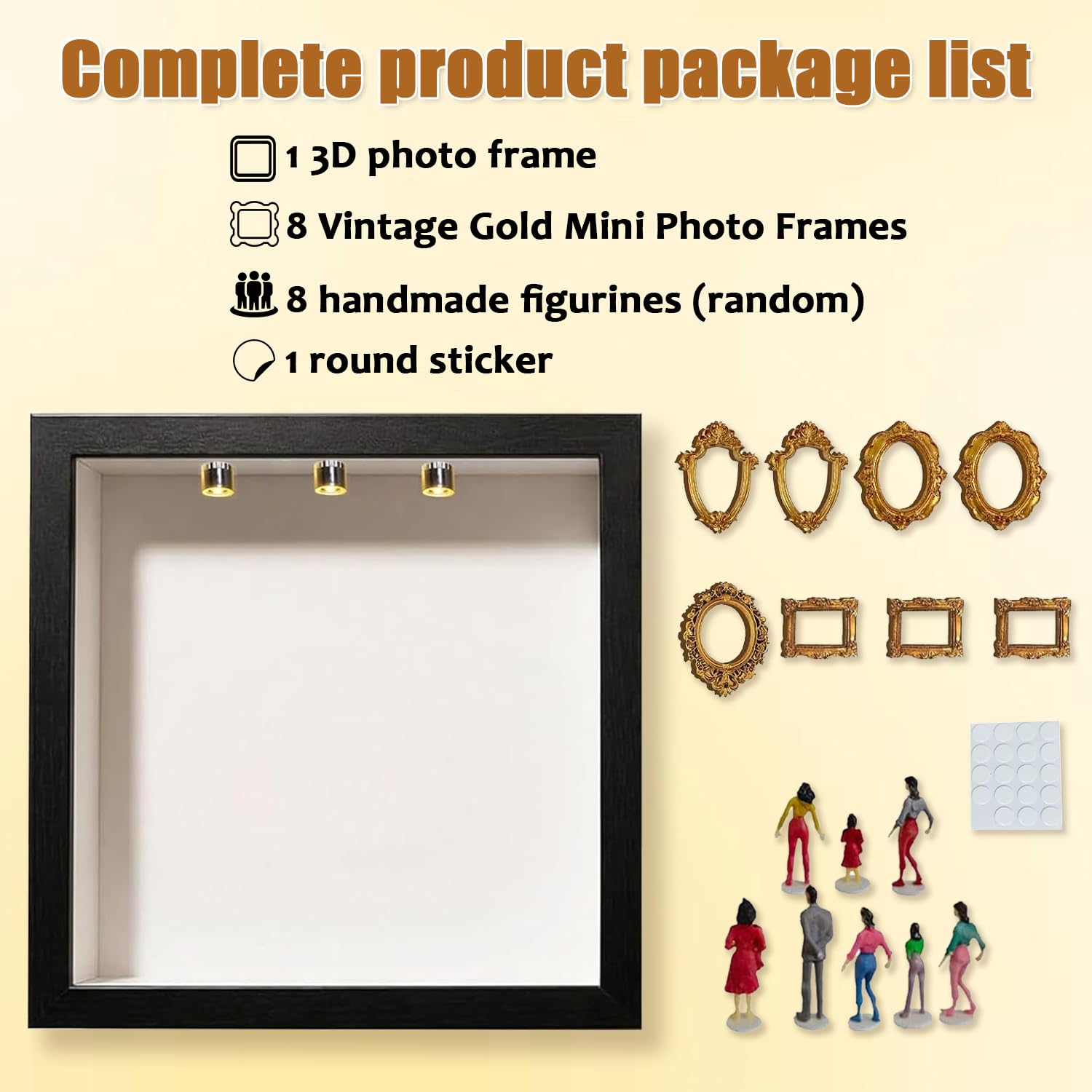 Mini Museum Silhouette Box, Mini scatola fai da te con Sagoma Museale, Museum Of Us Cornice, Mini Cornici Dorate fai da Te, Figurine Mini Museo Cornice Scatolas, para Regalo San Valentín (M3)