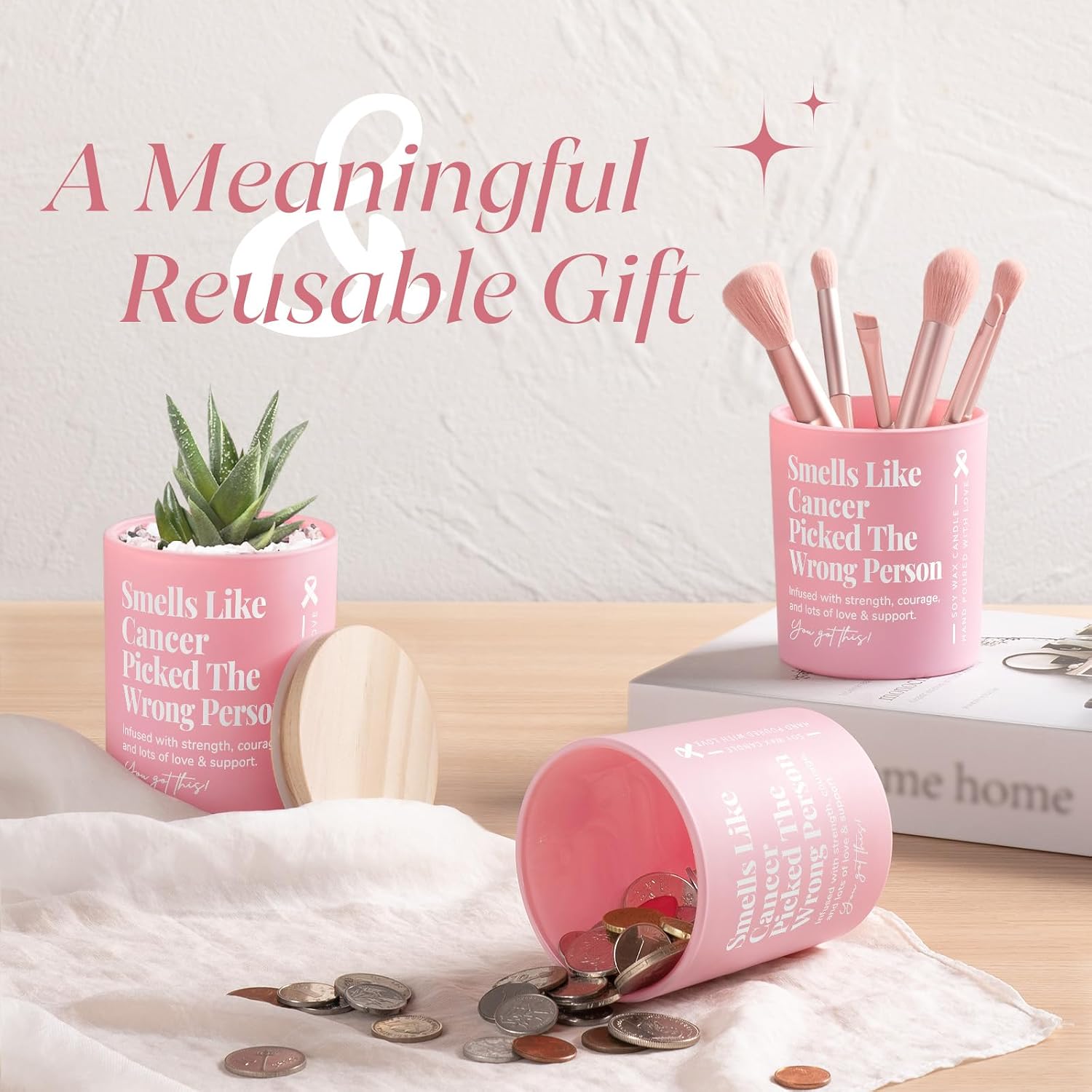 Breast Cancer Gifts for Woman, Cancer Care Healing Scented Candle