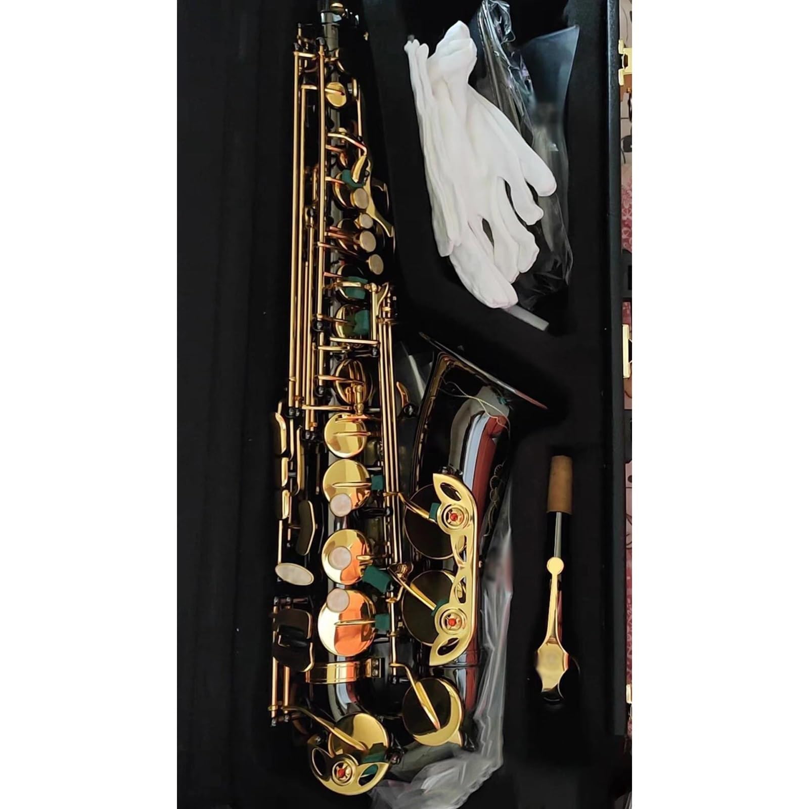 sassofono Sassofono Contralto Nichel Nero Oro Sax Soprano Professionale Sassofono Tenore Strumento Jazz (Color : Tenor saxofone)