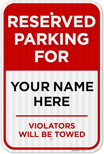 Miniatura 17 de Letrero personalizado de Reserved Parking All Violators Will Be Towed, 12 x 18 pulgadas, libre de óxido, aluminio 063, resistente a la decoloración