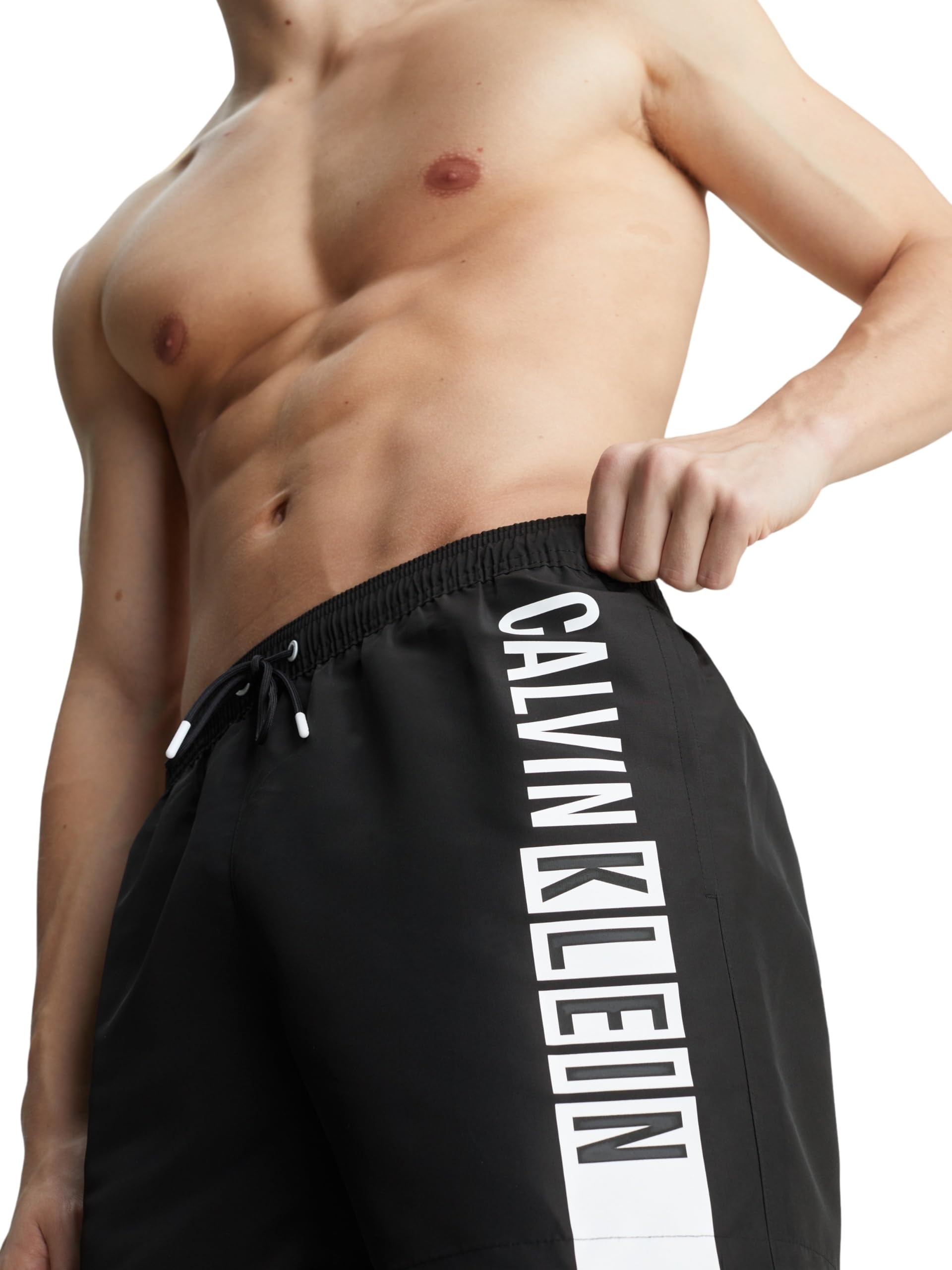 Calvin Klein Boxer de Playa para Hombre CK Bañador de Piscina con Logo Estampado elástico y cordón en la Cintura artículo KM0KM00991