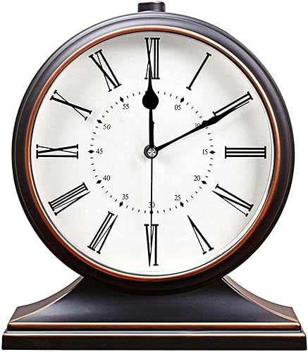 Miniatura 8 de rnuie Reloj de escritorio para decoración de mesa, reloj de repisa retro, funciona con pilas para chimenea, sala de estar, dormitorio, oficina, Negro