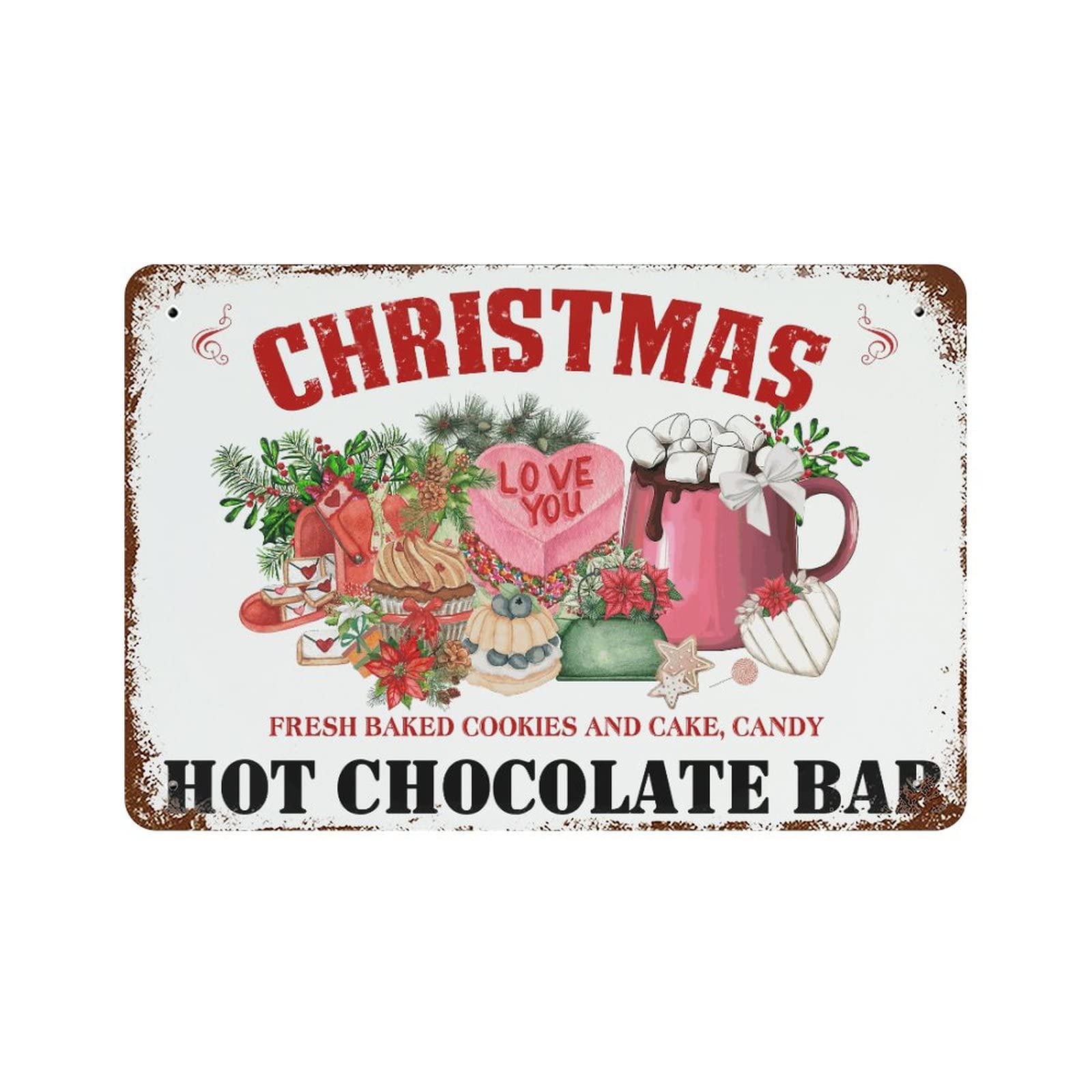 Plaque en métal de Noël Hot Cocoa Bar pour raviver la magie des hivers d'enfance