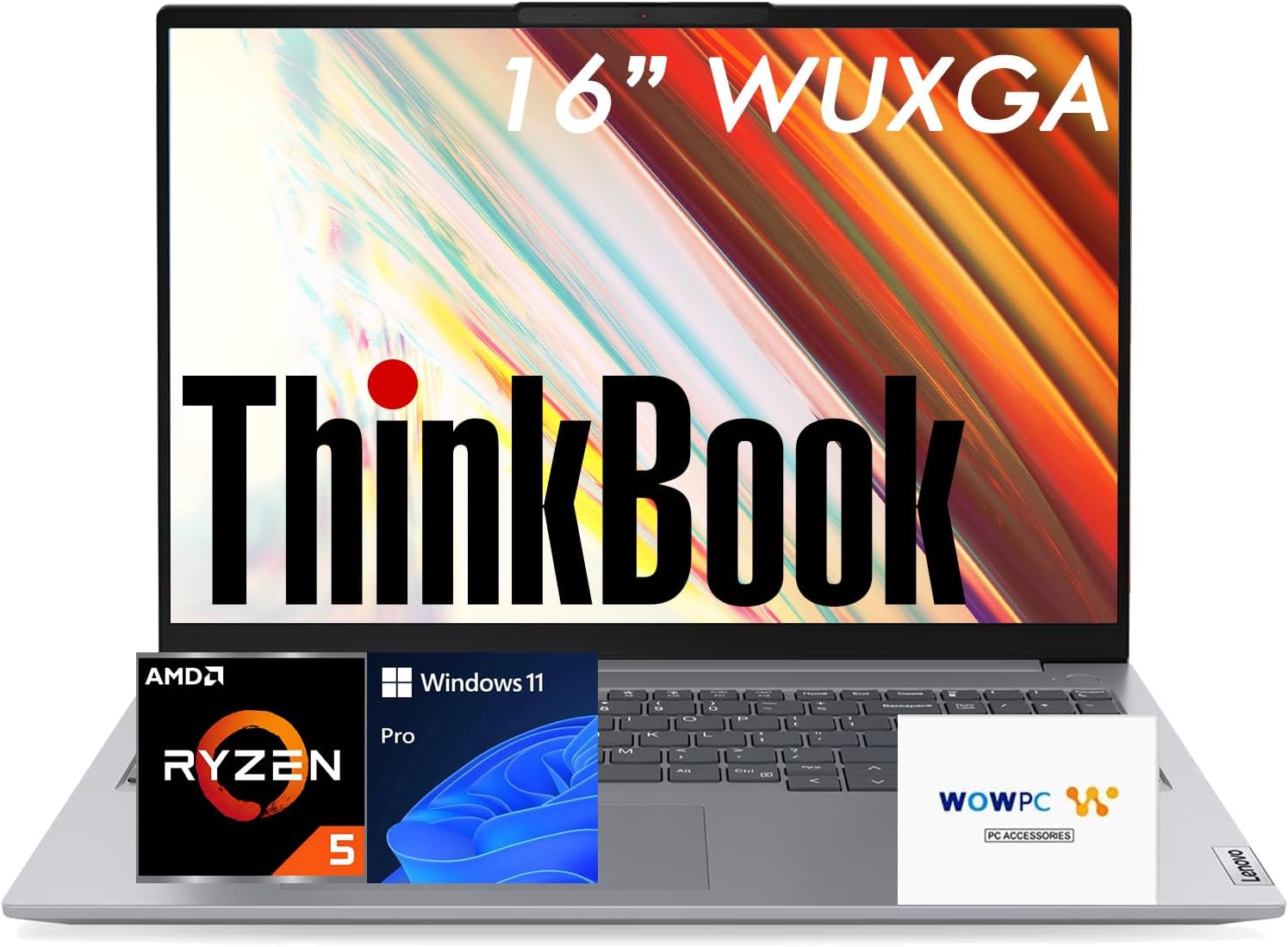 Lenovo ThinkBook 16 G7 16" WUXGA Business Laptop, AMD Ryzen 5 7533HS (Beats i7-1355U), 16GB DDR5 RAM, 1TB PCIe 4.0 SSD, USB Type-C, Wi-Fi 6, RJ-45, Fingerprint, Windows 11 Pro, WOWPC USB, no Mouse