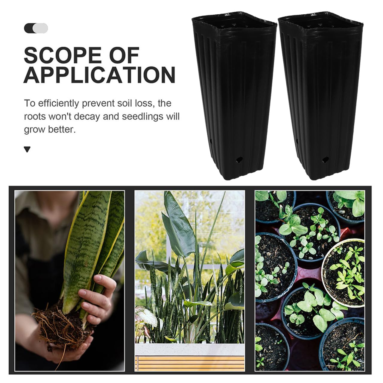 BESPORTBLE 30 bolsas para plántulas, tubos de árboles para plántulas, macetas de cultivo, paquete de variedades, macetas de iniciación, macetas de inicio, bolsas de jardín de infantes, maceteros para