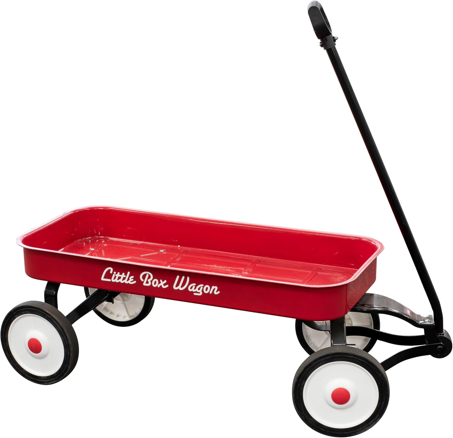Synergistic Classic Pull Along Steel Wagon Outdoor with Hard Rubber Tires All-Steel Seamless Body 130 lb. Capacity Safe & Durable Ideal for Toddlers & Projects Retro Design for Ages 3+