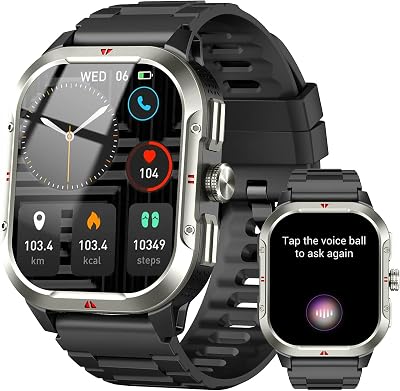 Montre Connectée avec GPS Intégré, Smartwatch Homme Femme avec Appel Bluetooth, 110+ Sportifs, Montre Sport avec Podometre, Suivi Santé et Sommeil, Etanche IP68, 2.06″ HD Smart Watch pour Android IOS