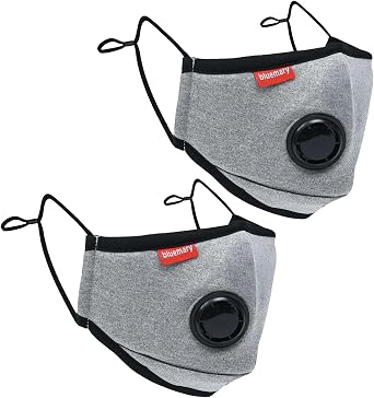 3-Ply Cloth Face Mask Cotton Soft Dust Masks Comfort Breathable Washable Reusable Face Covering Mask with 4 Filters and Nose Wire Dust Protection for Women and Men