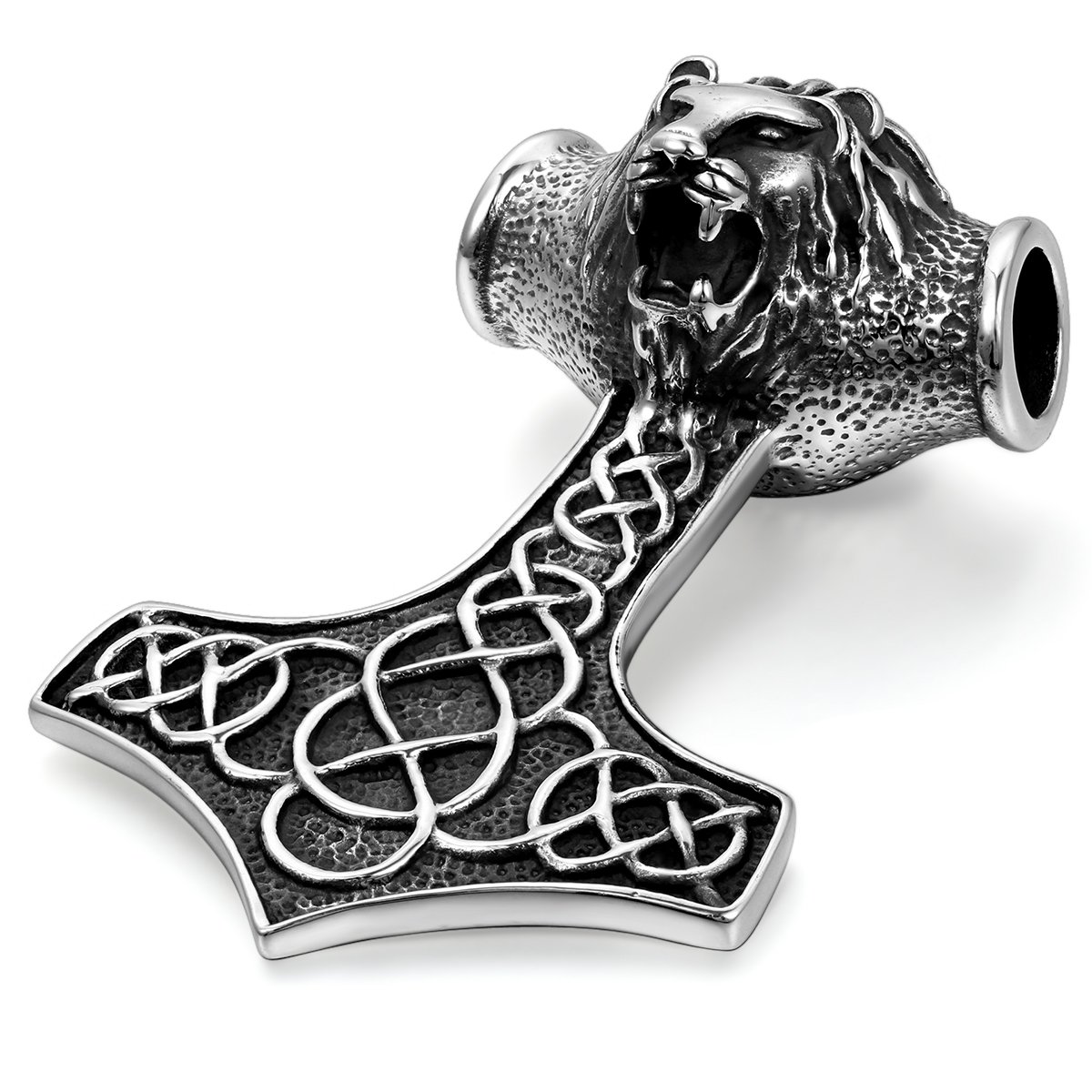 Jewelrywe Collana Uomo Martello Di Thor Mjolnir - Ciondolo Vintage In Acciaio Inossidabile, 8 Cm - 2