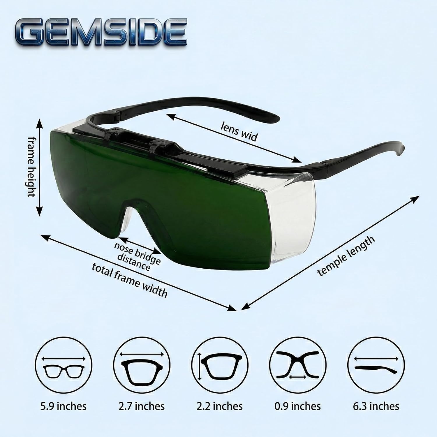 Welding Safety Glasses, Flip-Up Dual Lens Welders Goggles, Anti-Scratch Anti-Impact UV Protection Wrap-Around Eye Wear for Soldering Cutting Brazing Grinding
