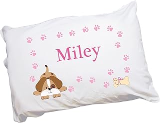Personalized Puppy Pink Pillowcase