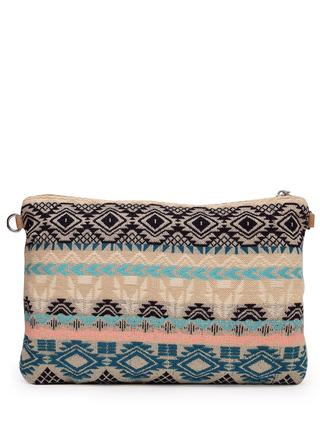 Anekaant Tribal Natural, Ocean Blue & Multi Tribal Cotton Jacquard Sling Bag 3