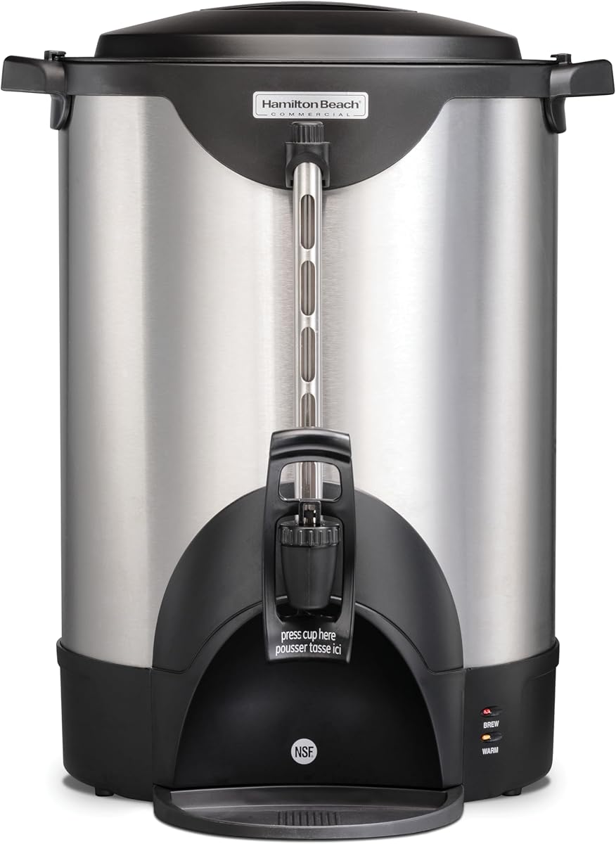Hamilton Beach Commercial 75 Cup Stainless Steel Coffee Urn, Double Wall Insulated, 120V (HCU075S)