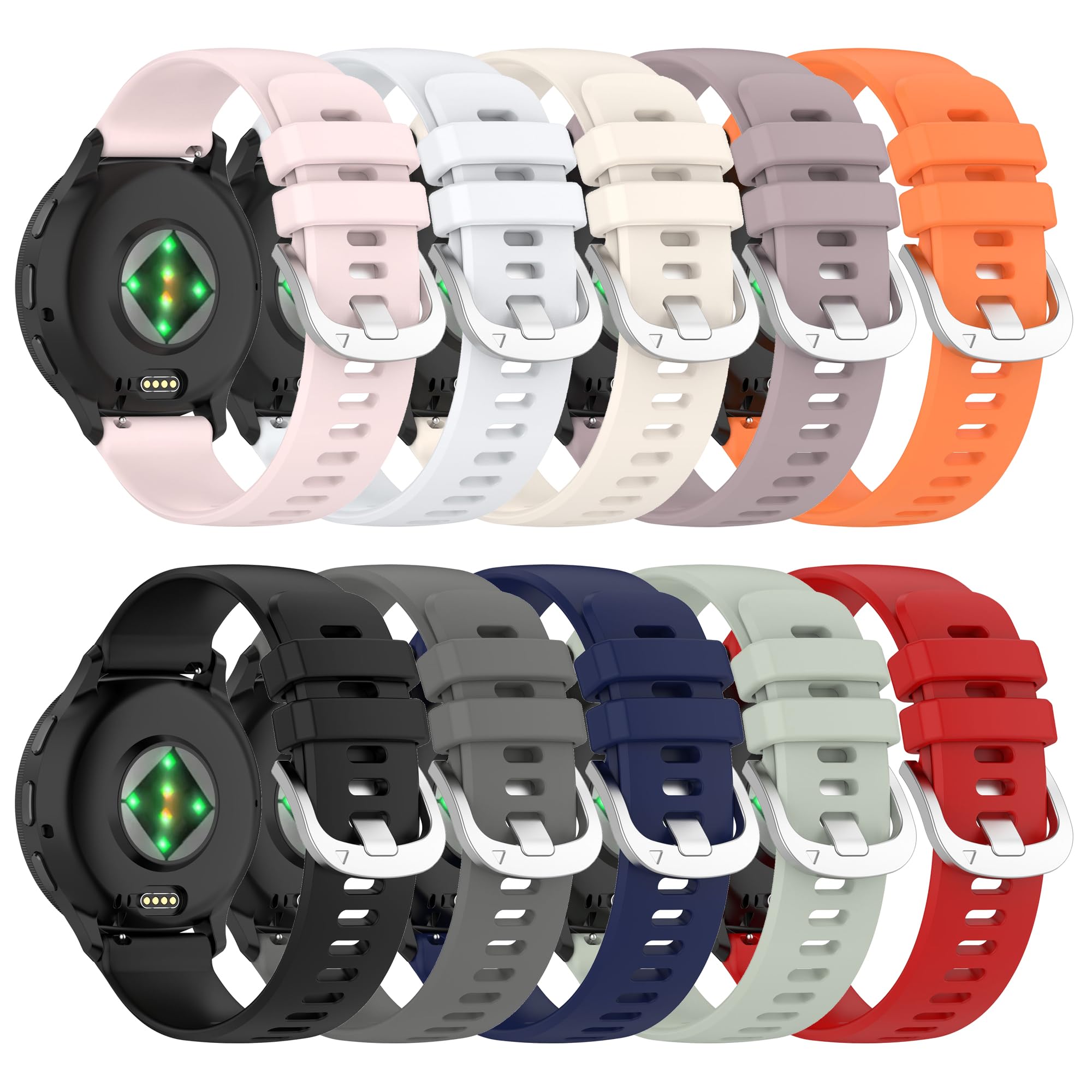 Band for Garmin Venu 3S, Soft Silicone Replacement Watch Band for Garmin Venu 4 41mm / Vivoactive 4S / Vivomove 3S / Forerunner 255S / Forerunner 265S