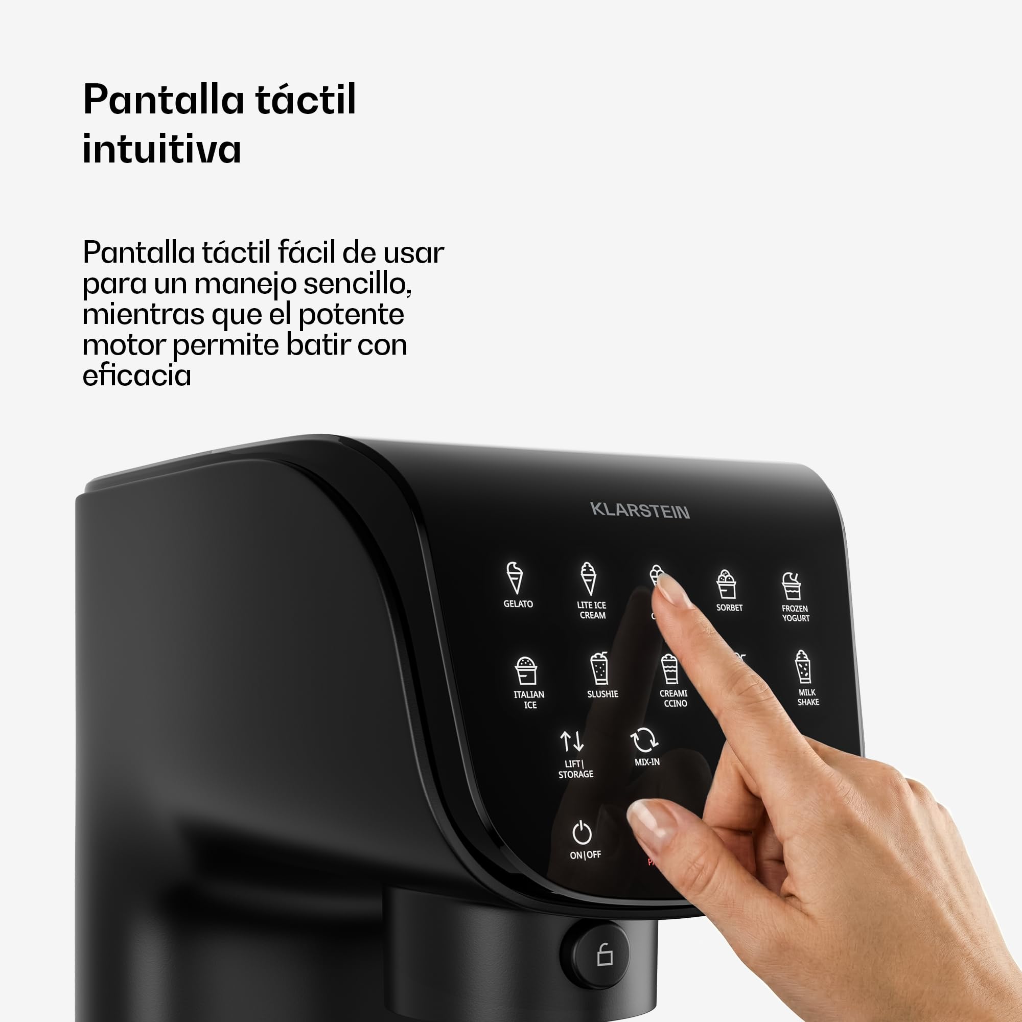Klarstein Heladera, Velaire – Máquina de helados de 500 W, 3 recipientes de 0,6 L (1,8 L en total), 10 programas, pantalla táctil, yogur helado y sorbete