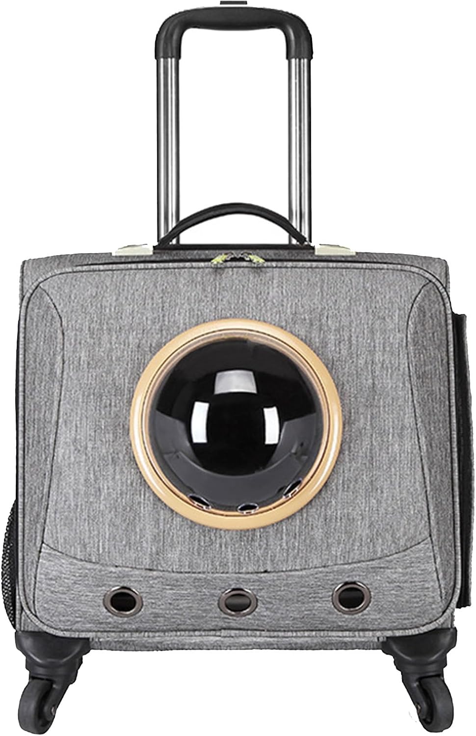 Multi-Functional Pet Trolley Case, Suitable for Pets Under 15kg, Three-Sided Breathable Design, Convenient Adjustable Pull Handle