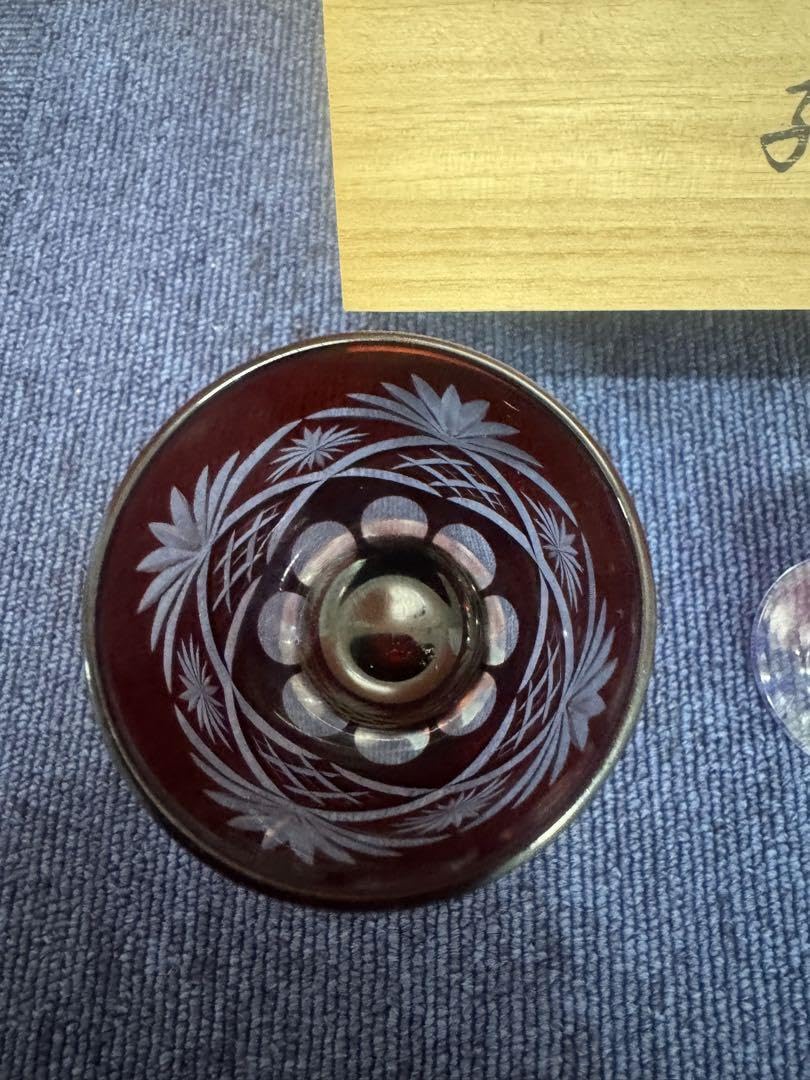 Amazon.co.jp: 1618 色被せ ガラス 藍切子 : ファッション