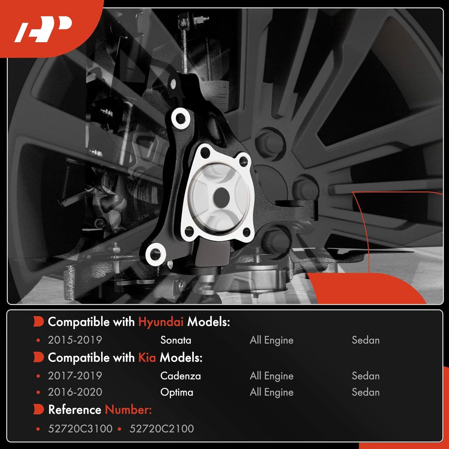 A-Premium Rear Right Suspension Steering Knuckle Compatible with Hyundai Sonata 2015-2019 & Kia Optima 2016-2020, Cadenza 2017-2019, Passenger Side