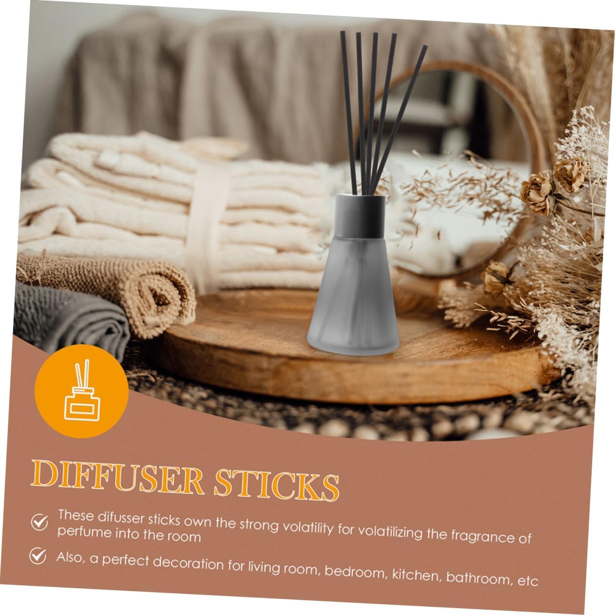 ORFOFE 5sets Essential Oil Sticks Aroma Diffuser Sticks Set Scented Oil Diffuser Rods Aromatherapy Supplies for Home 60pcs*5