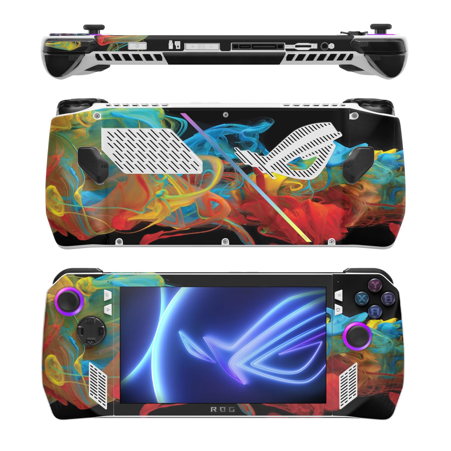 MightySkins Skin Compatible with Asus ROG Ally - Primary Smoke | Protective, Durable, and Unique Vinyl Decal wrap Cover | Easy to Apply, Remove, and Change Styles