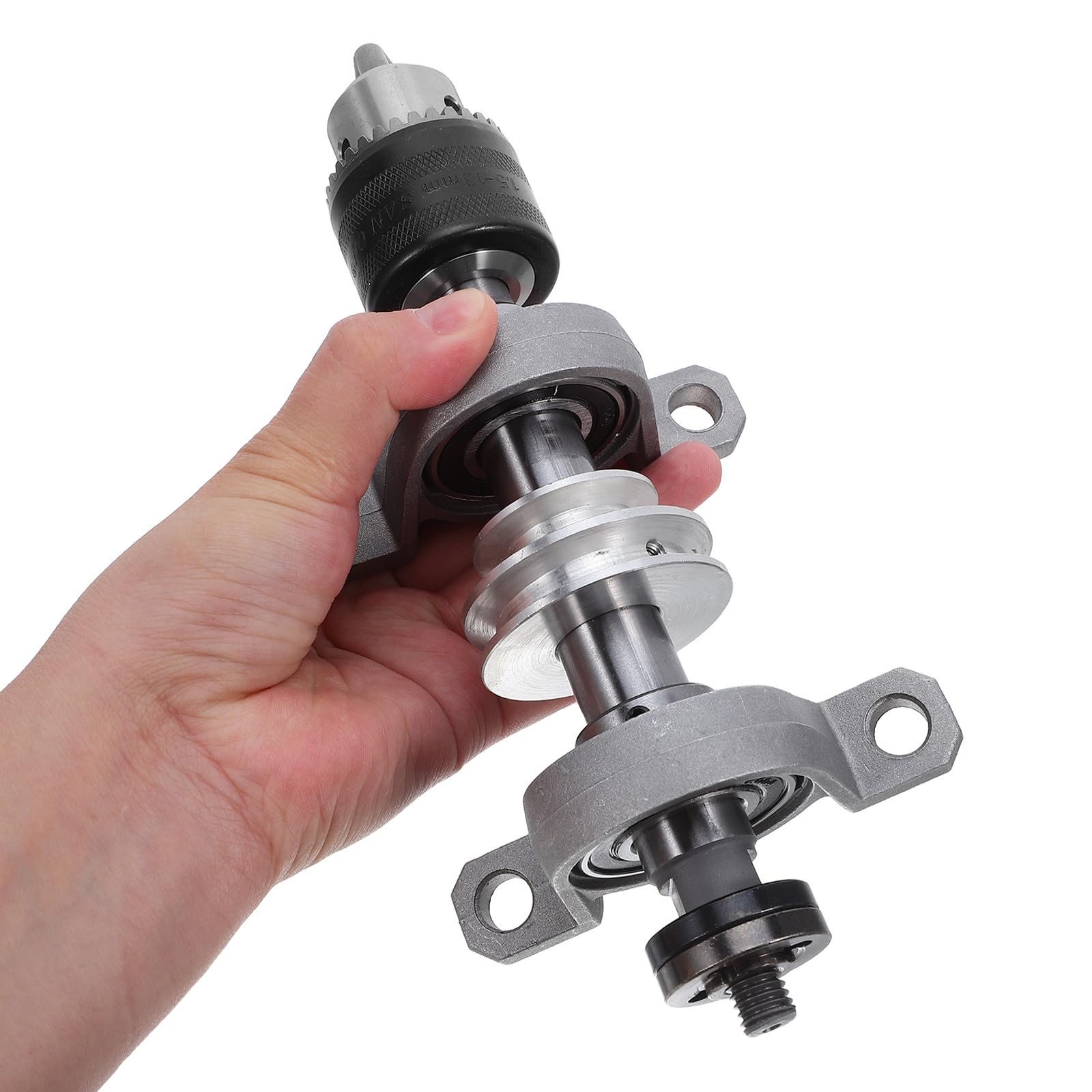 Beavorty Polea del Asiento del Cojinete del Husillo para Máquina de Carpintería de Bricolaje, Acero Plata con Rango de Sujeción 1.5-13mm, Mantenimiento Rápido y Minimiza Vibraciones