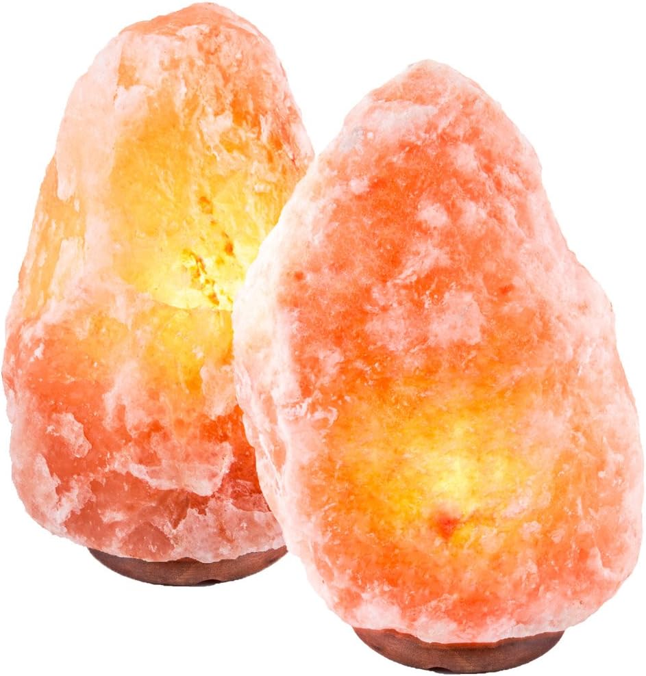 CRYSTAL DECOR 2 Natural Himalayan Pink Salt Lamp w/Bulb & Cord