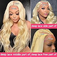 Vista 2 de Pelucas rubias de cabello humano con encaje frontal, 613 HD, 13 x 6, densidad 200, pelucas de encaje frontal, pelucas de cabello humano